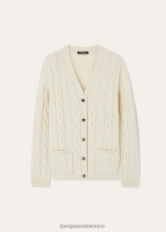 Loro Piana mujer cárdigan napier nieve blanca (1232) 2FPNR85