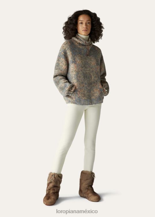 Loro Piana mujer camisa de entrenamiento azul+laurel coral+polvo de nuez moscada (t1h5) 2FPNR116