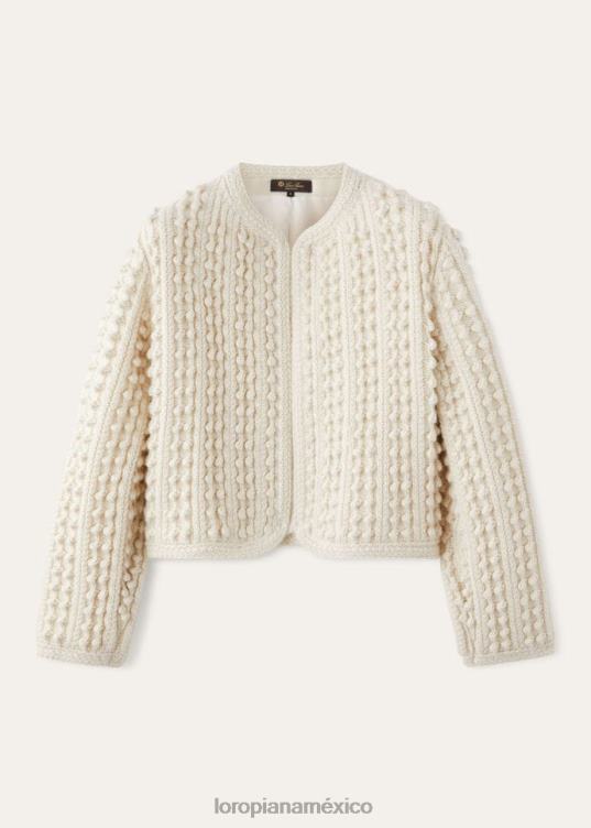 Loro Piana mujer chaqueta sayma nieve blanca (1232) 2FPNR19