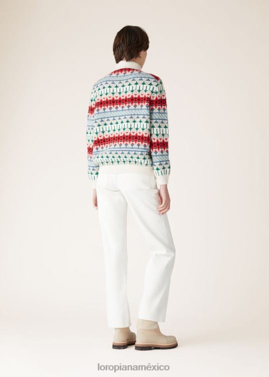 Loro Piana mujer cuello polo blanco elegante (j1n0) 2FPNR109