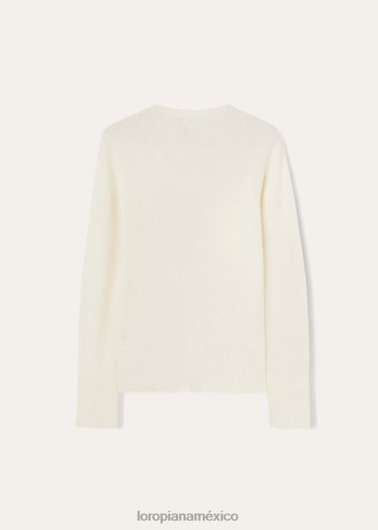 Loro Piana mujer cuello redondo color topo turrón (1230) 2FPNR25