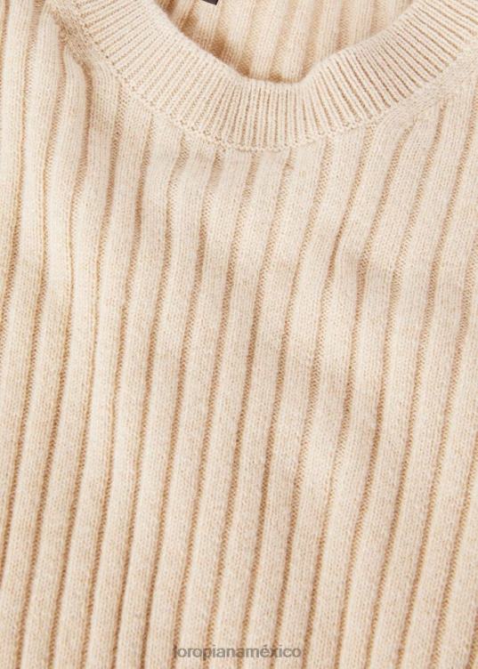 Loro Piana mujer cuello redondo lago sirio Meloncillo seco teñido natural (50wr) 2FPNR28