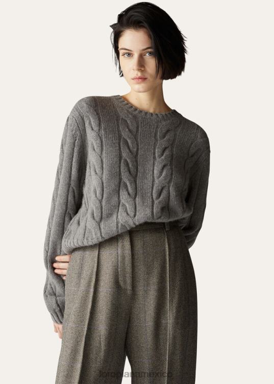 Loro Piana mujer cuello redondo napier nieve blanca (1232) 2FPNR374