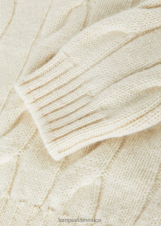 Loro Piana mujer cuello redondo napier nieve blanca (1232) 2FPNR84