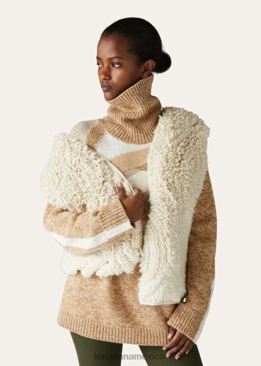 Loro Piana mujer jersey de cuello alto celerina beige elegante (f5l5) 2FPNR38