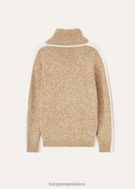 Loro Piana mujer jersey de cuello alto celerina beige elegante (f5l5) 2FPNR38