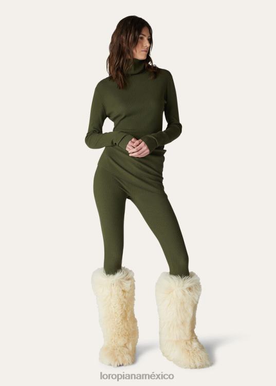 Loro Piana mujer jersey de cuello alto diavolezza verde neptuno (5i70) 2FPNR82