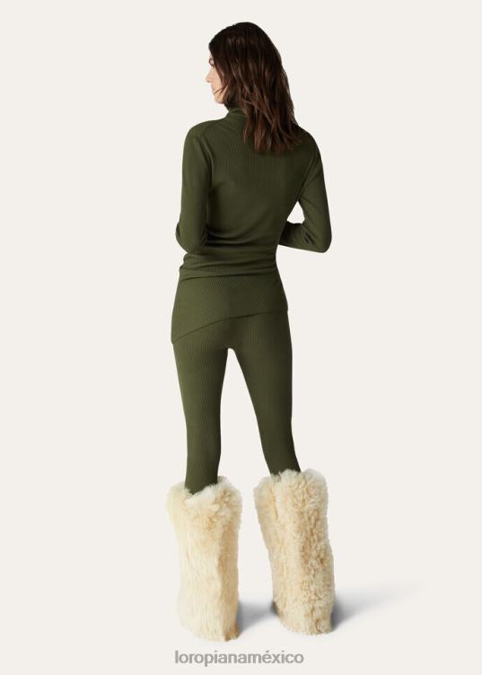 Loro Piana mujer jersey de cuello alto diavolezza verde neptuno (5i70) 2FPNR82