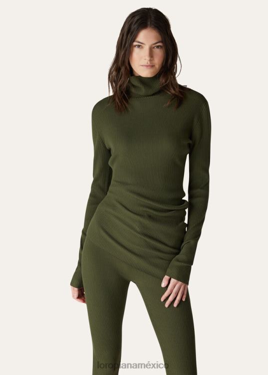 Loro Piana mujer jersey de cuello alto diavolezza verde neptuno (5i70) 2FPNR82