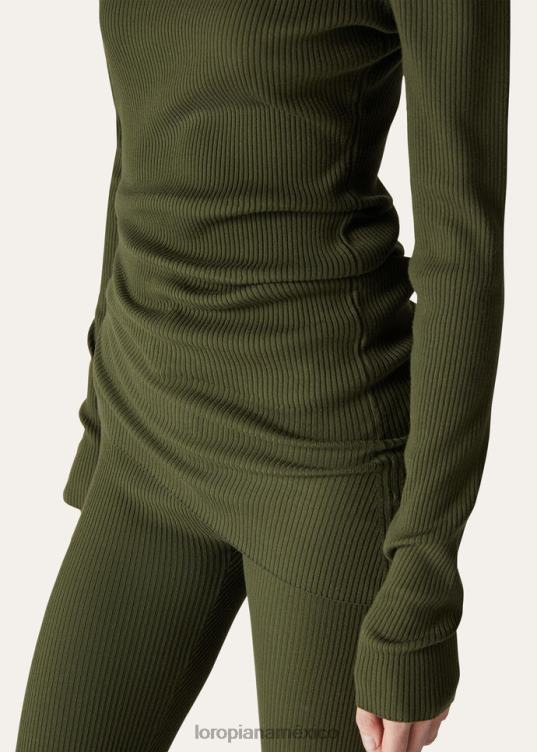 Loro Piana mujer jersey de cuello alto diavolezza verde neptuno (5i70) 2FPNR82