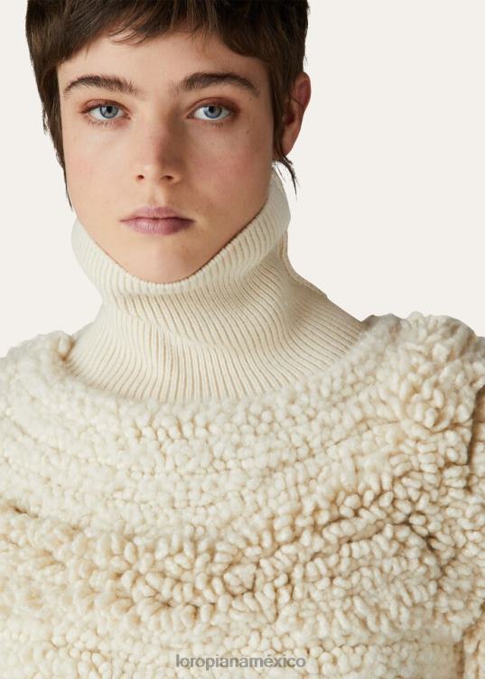 Loro Piana mujer jersey de cuello alto engelberg nieve blanca (1232) 2FPNR39