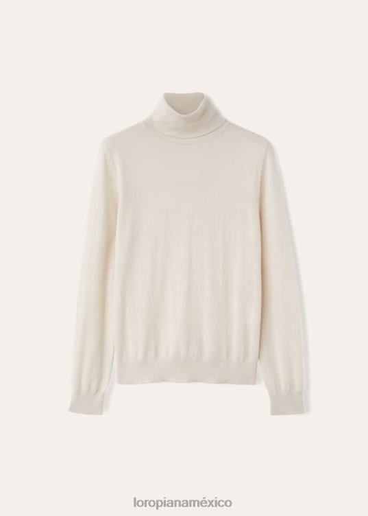 Loro Piana mujer jersey de cuello alto neopiuma negro (8000) 2FPNR99