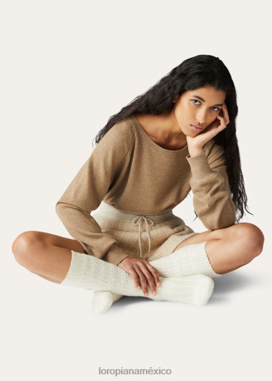 Loro Piana mujer suéter envolvente con cuello ancho mezcla de rosa del desierto (d440) 2FPNR66