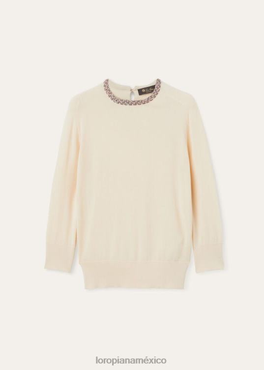 Loro Piana mujer suéter ishikari crema melba elegante (f6a0) 2FPNR32