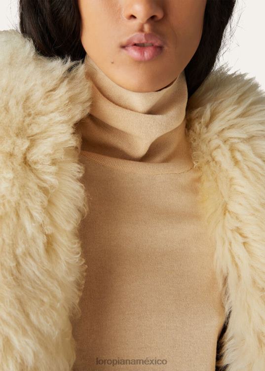 Loro Piana mujer suéter tipo con cuello de tortuga vicuña luz natural (e09w) 2FPNR47