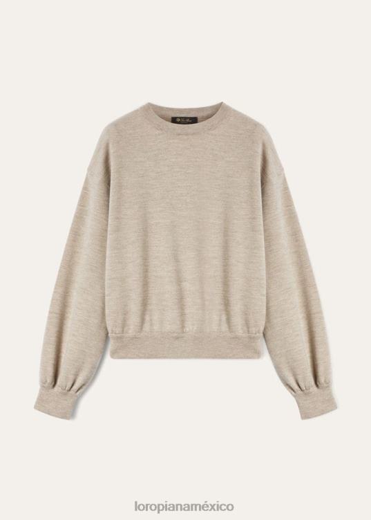 Loro Piana mujer sudadera capullo marfil vainilla (106i) 2FPNR234