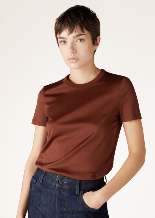 Loro Piana mujer cuello redondo my-t blanco (1000) 2FPNR220