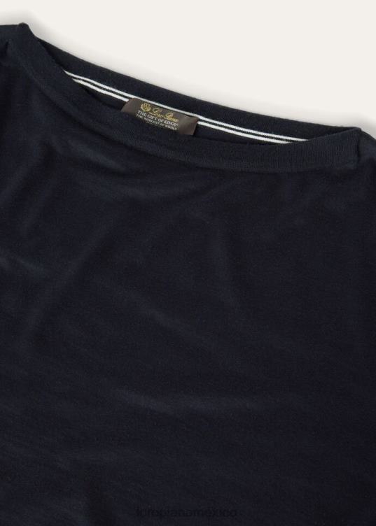 Loro Piana mujer el regalo de reyes neo cuello barco azul marino (w000) 2FPNR246