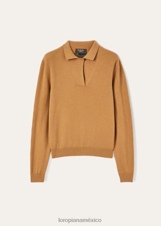 Loro Piana mujer polo merano vicuña mediana natural (e09x) 2FPNR48