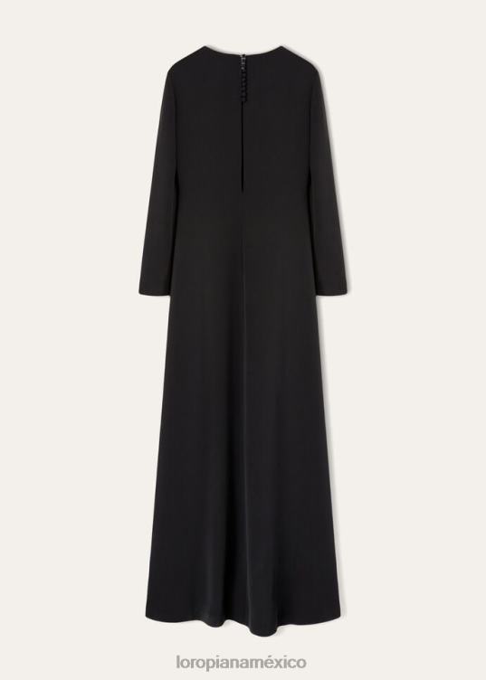 Loro Piana mujer vestido angélica negro (8000) 2FPNR254
