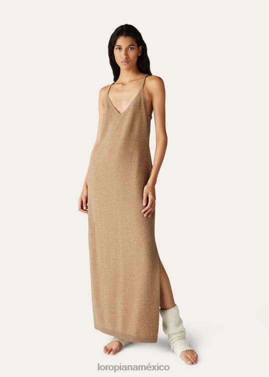 Loro Piana mujer vestido capullo mezcla de rosa del desierto (d440) 2FPNR72