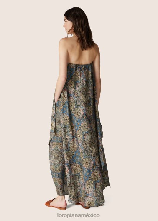 Loro Piana mujer vestido gabi azul+bahía coral+polvo de nuez moscada (t1gk) 2FPNR261