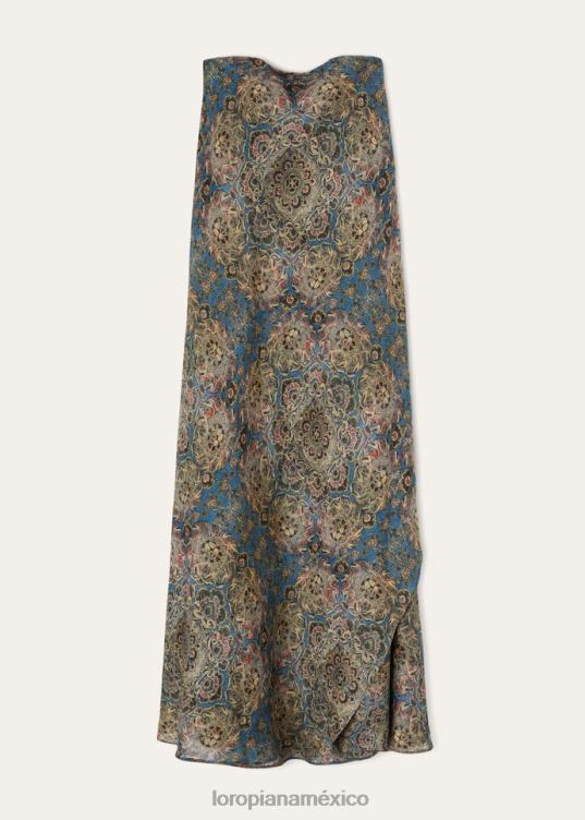 Loro Piana mujer vestido gabi azul+bahía coral+polvo de nuez moscada (t1gk) 2FPNR261