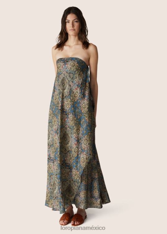 Loro Piana mujer vestido gabi azul+bahía coral+polvo de nuez moscada (t1gk) 2FPNR261