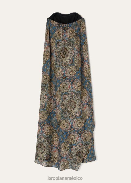 Loro Piana mujer vestido gabi azul+bahía coral+polvo de nuez moscada (t1gk) 2FPNR261