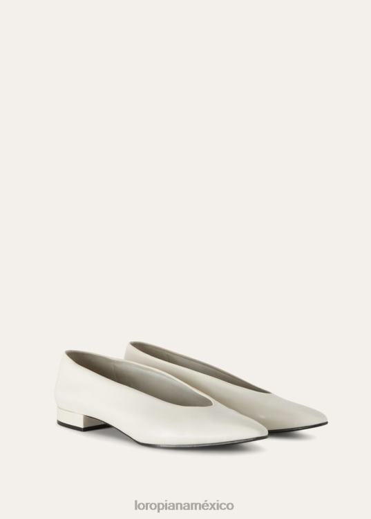 Loro Piana mujer bailarinas rebeca leche blanca clara (106j) 2FPNR727