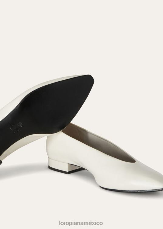 Loro Piana mujer bailarinas rebeca leche blanca clara (106j) 2FPNR727