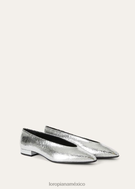 Loro Piana mujer bailarinas rebeca polvo de plata (m0o6) 2FPNR728