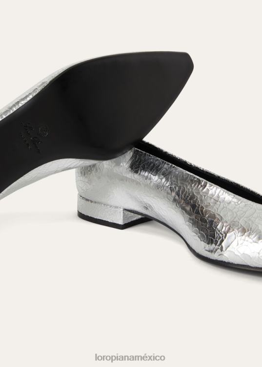 Loro Piana mujer bailarinas rebeca polvo de plata (m0o6) 2FPNR728