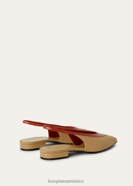 Loro Piana mujer rebeca sandalias madera hinoki/kummel profundo (b4c4) 2FPNR723