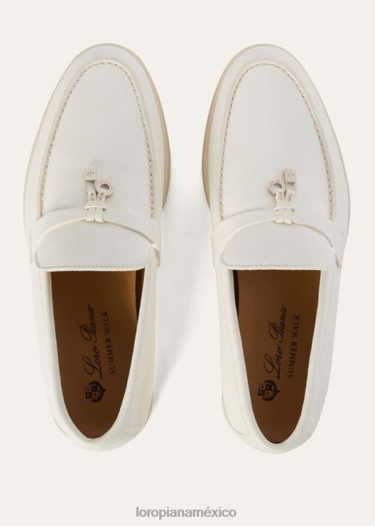 Loro Piana mujer mocasines con encanto de verano blanco (1000) 2FPNR657