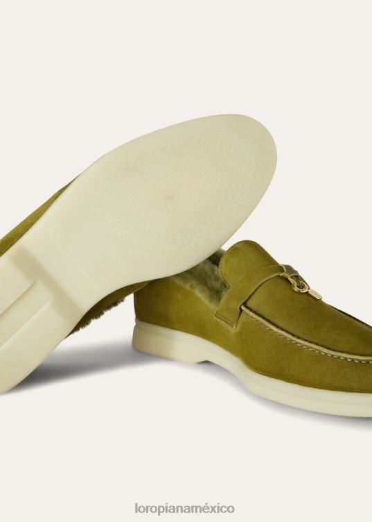 Loro Piana mujer mocasines con encanto de verano hoja de olivo (50i5) 2FPNR669