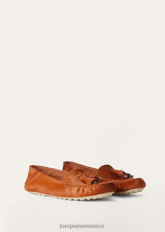 Loro Piana mujer mocasines con suela de lunares chocolate (h026) 2FPNR653