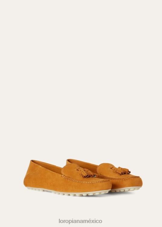Loro Piana mujer mocasines con suela de lunares mantequilla de anacardo (d846) 2FPNR659