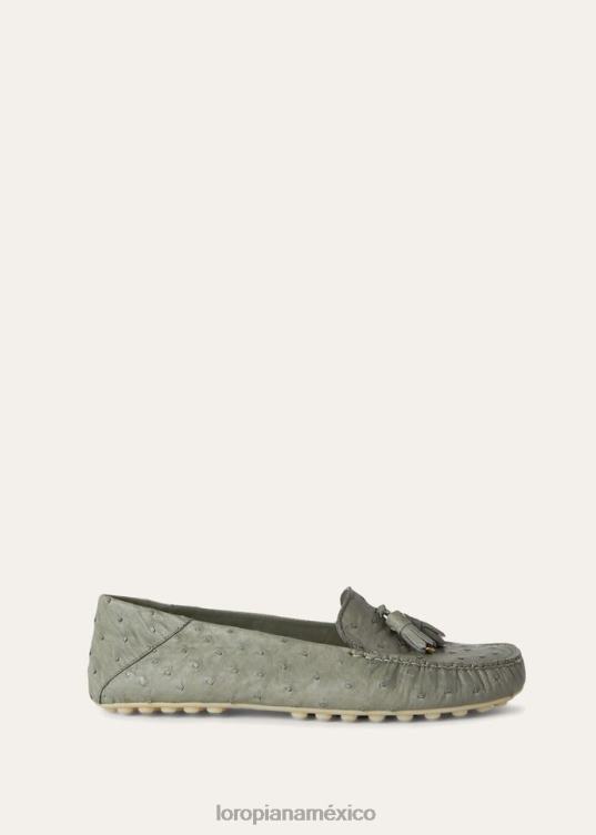 Loro Piana mujer mocasines con suela de lunares yerba mate (50rr) 2FPNR663