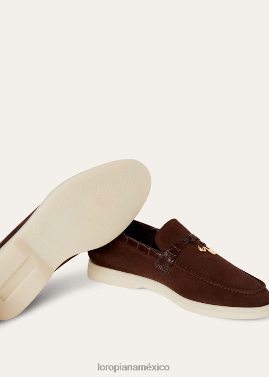 Loro Piana mujer paseo de los encantos del verano chocolate (h026) 2FPNR665