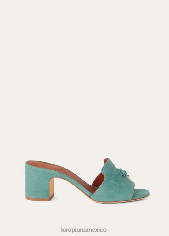 Loro Piana mujer sandalia con dijes de verano verde savia (50yc) 2FPNR733