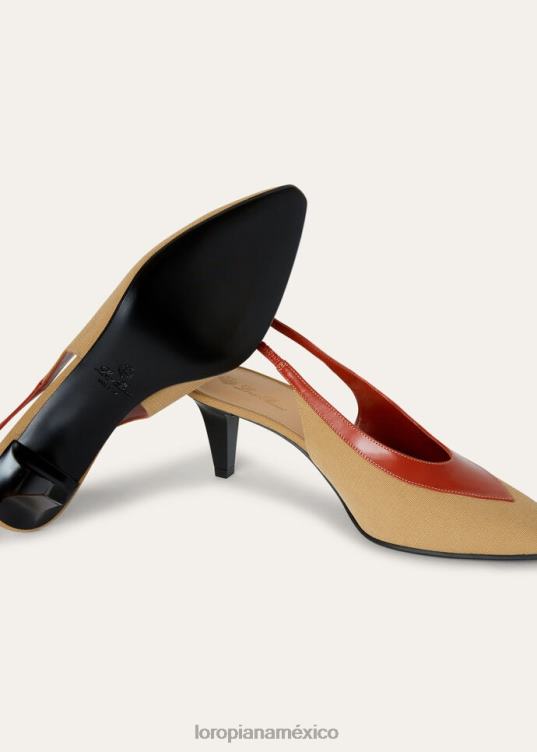 Loro Piana mujer rebeca sandalias madera hinoki/kummel profundo (b4c4) 2FPNR714