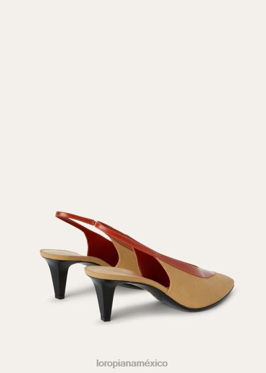 Loro Piana mujer rebeca sandalias madera hinoki/kummel profundo (b4c4) 2FPNR714