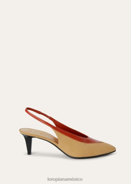 Loro Piana mujer rebeca sandalias madera hinoki/kummel profundo (b4c4) 2FPNR714