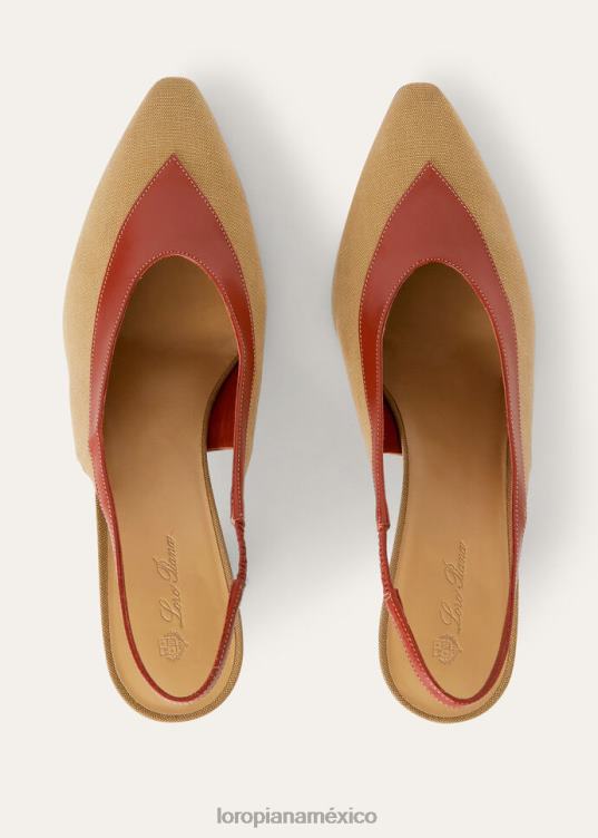 Loro Piana mujer rebeca sandalias madera hinoki/kummel profundo (b4c4) 2FPNR714