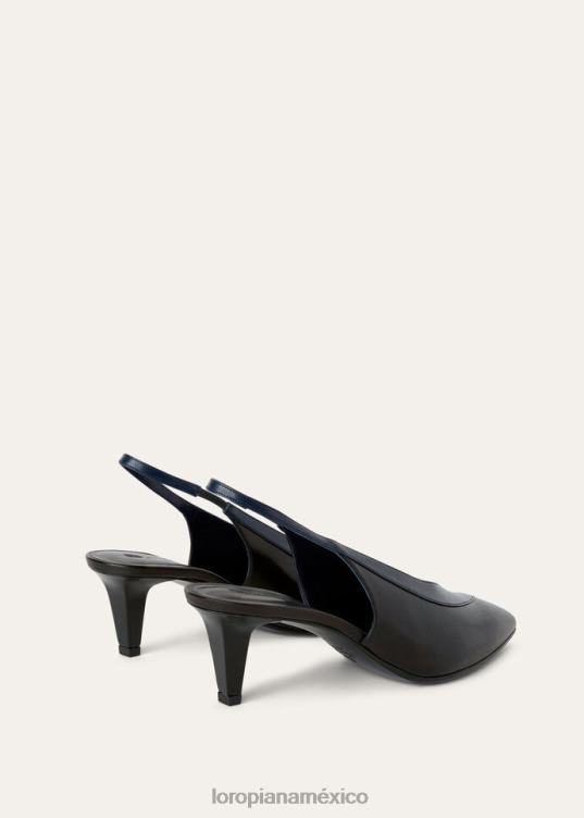 Loro Piana mujer rebeca sandalias negro/botella de tinta (b4c3) 2FPNR715